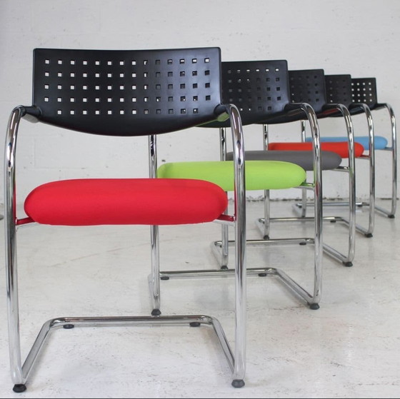 Set of 6 Vitra chairs "Vis-a-Vis" # Antonio Citterio – Dining chairs, Metal, Plastic (photo 8 of 9)
