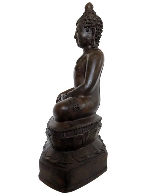 Grande Buddha Thai in Bronzo – Bhumisparsha Mudra – Stile Ayutthaya – 40 cm (8 kg) – Sculture, Bronze (photo 3 of 10)