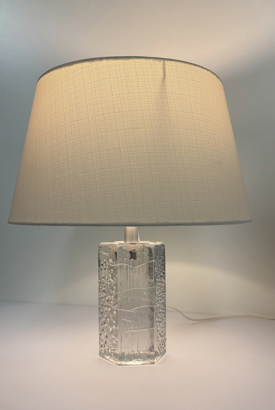 Image 1 of Massief vintage kristallen tafellamp van Willem Heesen voor Royal Leerdam, 1967 