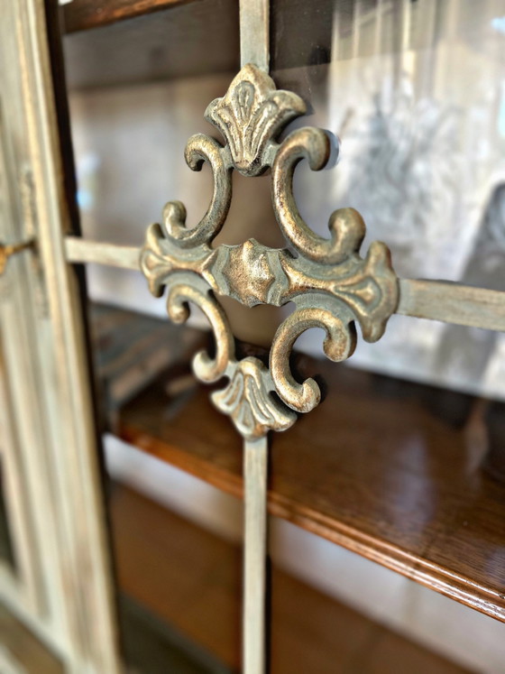 Image 1 of 🌿 Vetrina antica patinata – stile neorinascimentale / casa ricca di carattere