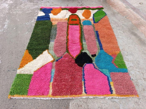 Image 1 of Mehrfarbige Berber-Tapis aus Leinen, 300 x 200 cm