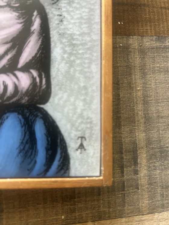 Devotional Tile Mary/Madonna With Child Opaline Glass – Wall decoration, Wood (photo 3 of 5)