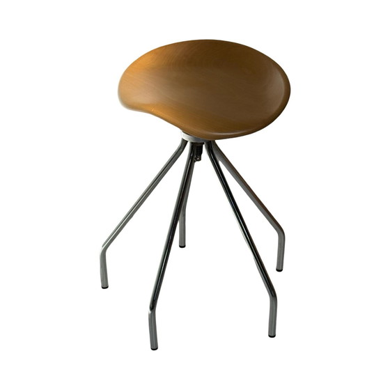 Image 1 of Pepe Cortes - Amat Jamaica - Sgabello vintage industriale - Seduta in legno