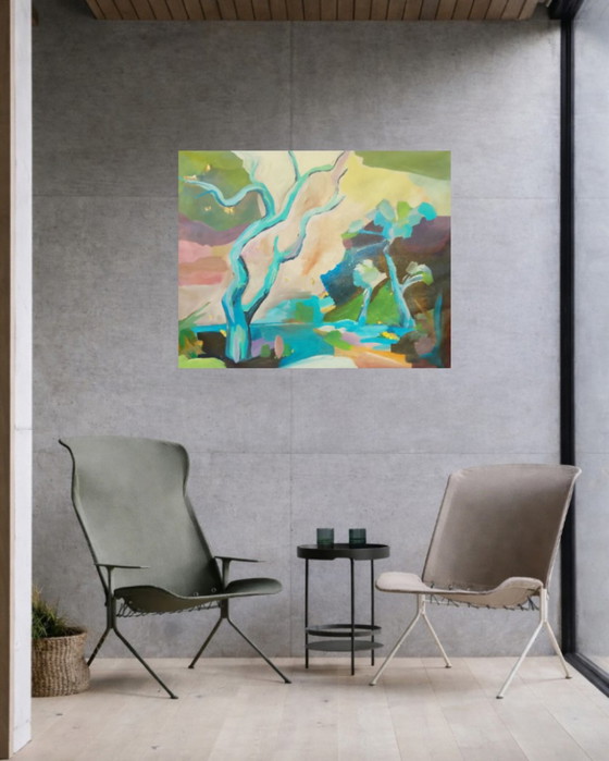 Acrylic Painting #wallalm 80x100cm – Art, Gold, Canvas (photo 2 of 15)