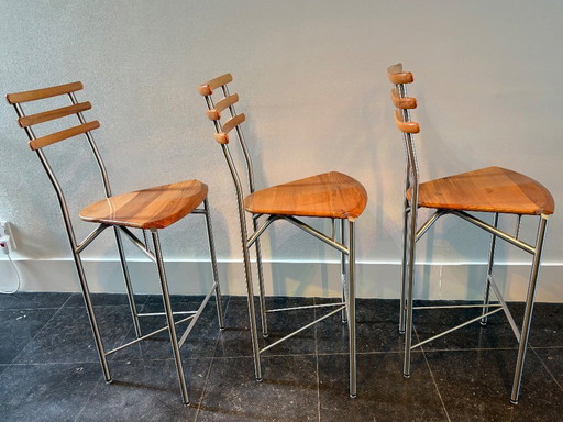 4 X Christian Erker For Zumsteg Collection Switzerland Bar Chairs