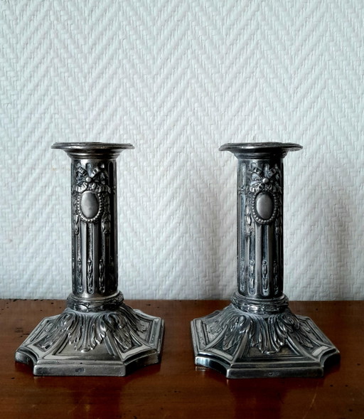 2X Kerzenhalter 19. Jahrhundert Von Victor Saglier