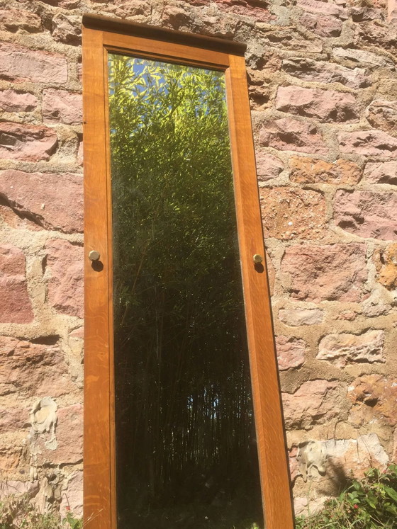 Miroir biseauté cadre en chêne – Laiton (photo 7 of 11)