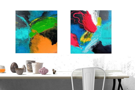 Image 1 of 2 Modern Abstract Paintings