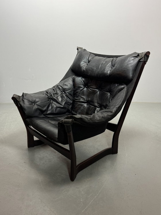 Image 1 of Mid-Century Design „Trega“ Sling Lounge Chairs von Tormod Alnæs für Sørlie Møbler, Norwegen, 1970er Jahre