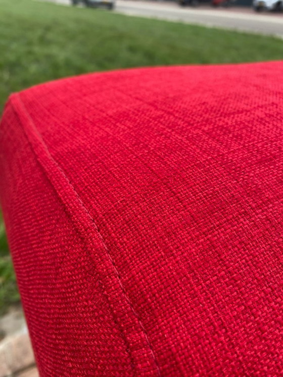 Image 1 of Canapé d'angle en tissu rouge