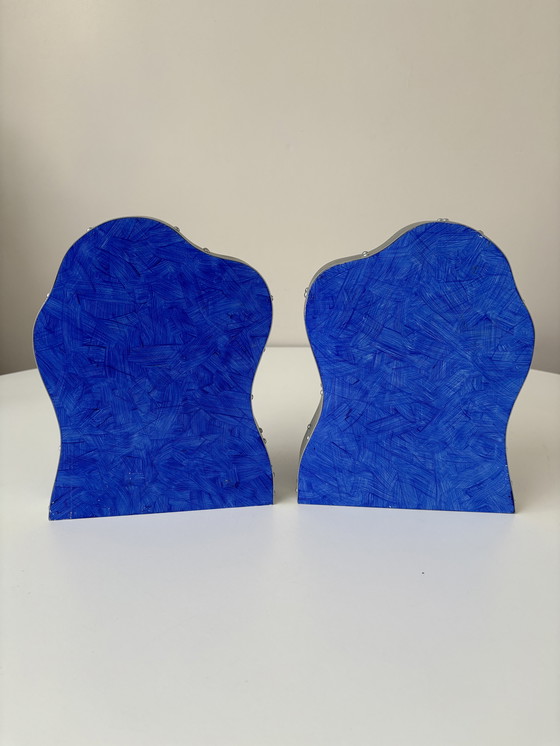 Image 1 of Boekensteunen “blue clouds” Ineke Otten Dutch design 