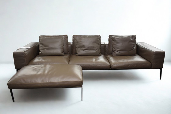 Image 1 of Exclusive Flexform Lifesteel design bench & footstool