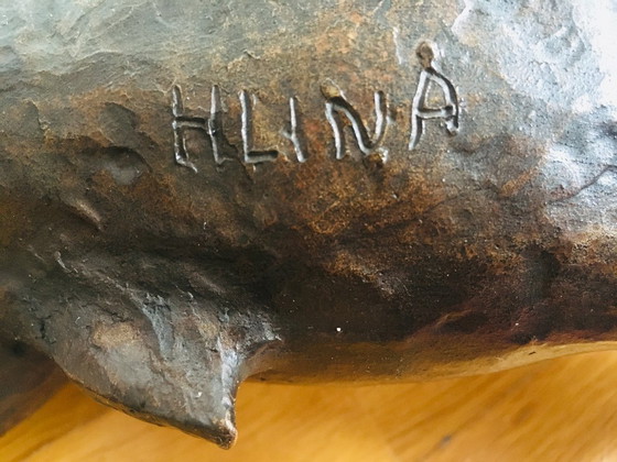 Image 1 of Taureau de bronze de Ladislav Hlina (Bohême 1947)