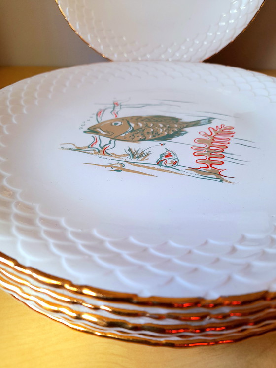 Image 1 of Limoges porcelain fish plates