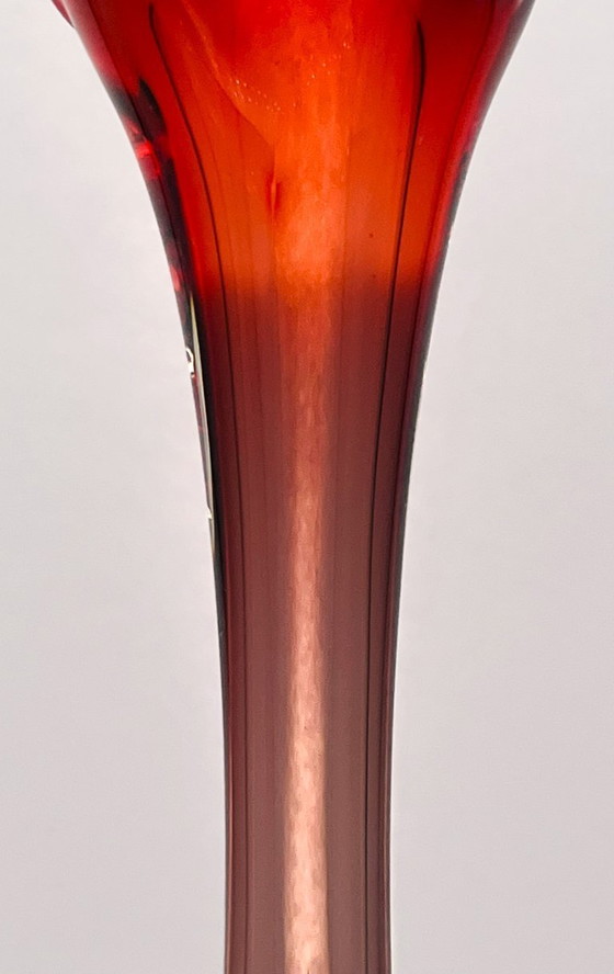 Image 1 of Retro sueco- Börne augustsson- Jarrón con huella digital - alto- rojo