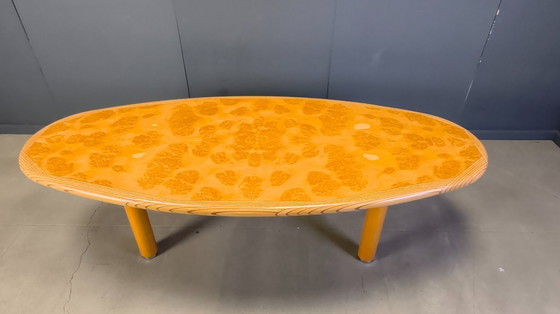 Image 1 of XXL dining table in burl and elm wood, 1980s