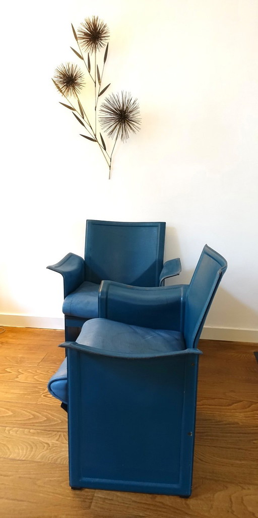 Pair of Two Korium KM1 Chairs by Tito Agnoli for Matteo Grassi