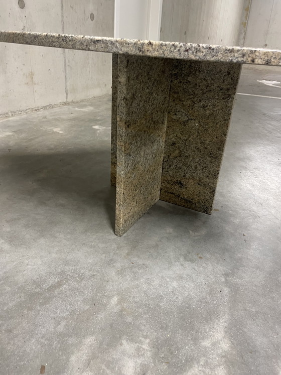 Image 1 of Teardrop-shaped marble coffee table with side table