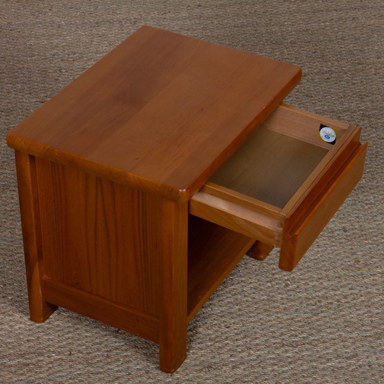 Image 1 of Vintage Solid Elm Bedside Table, 1980