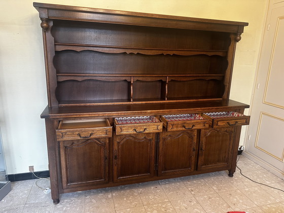 Image 1 of Rustic two-part oak sideboard from the 1950s-60s