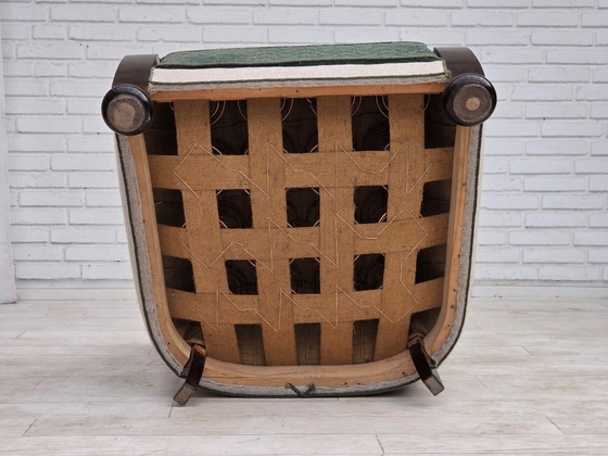 Deense relaxstoel uit de jaren 60, meubelwol, eikenhout – Fauteuils, Wood, Wool (photo 19 of 21)