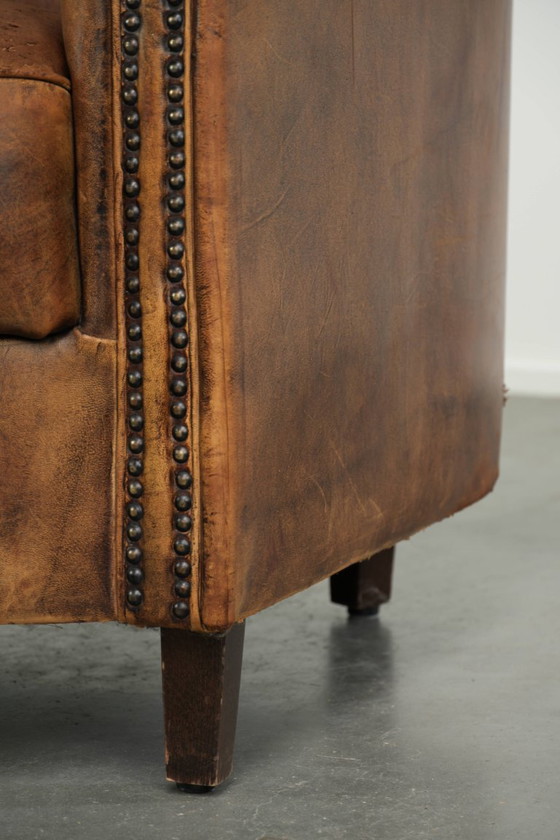 Bella Poltrona Club Vintage in Pelle di Pecora Colore Cognac con un Aspetto Robusto – Poltrone, Leather (photo 13 of 14)