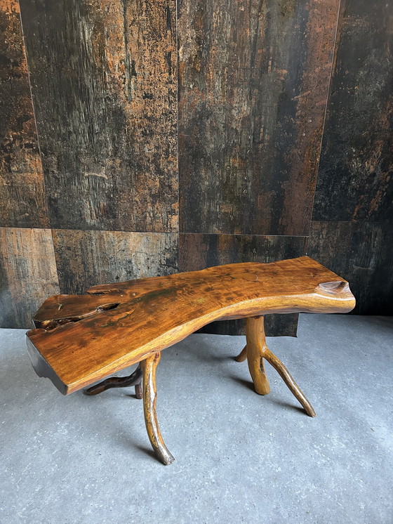 Image 1 of Set originele vintage boomstam salon tafels