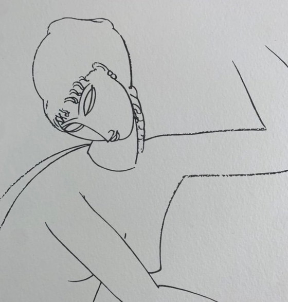 Image 1 of Amedeo Modigiliani (1884-1920): "Studio di nudo 1". Litografia offset in cornice da galleria con vetro acrilico antiri