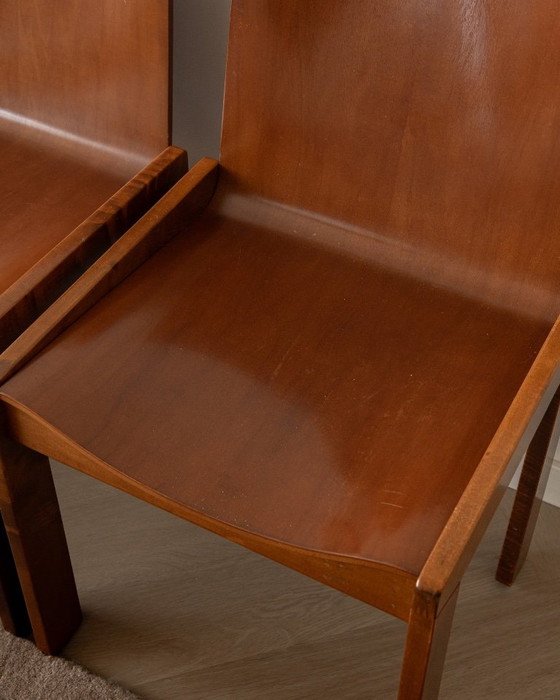 Sillas de comedor italianas de contrachapado, atribuidas a Molteni, años 70, juego de 4 – Molteni&C, Wood (photo 13 of 24)