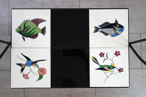 Image 1 of 1960s metal and ceramic magazine and record rack