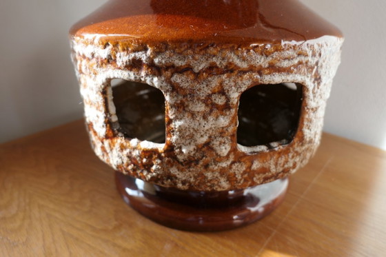 Image 1 of Vintage ceramic large floor lamp W. Germany fat lava