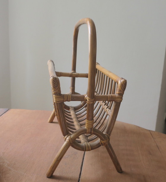 Image 1 of Revistero de bambú de mediados de siglo, década de 1960