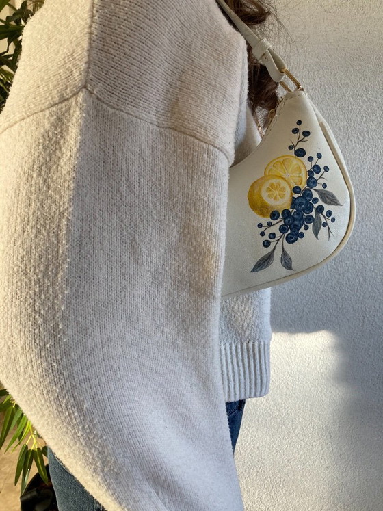 Image 1 of Unieke Chique Hand/Shoudertas Blueberry Lemon ByJ&S🍋🫐