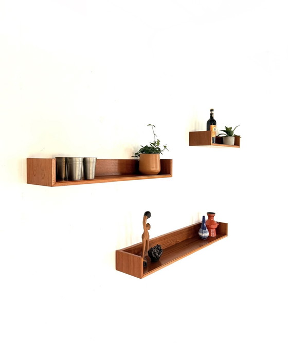 Image 1 of Set di 3 mensole da parete galleggianti vintage anni '60