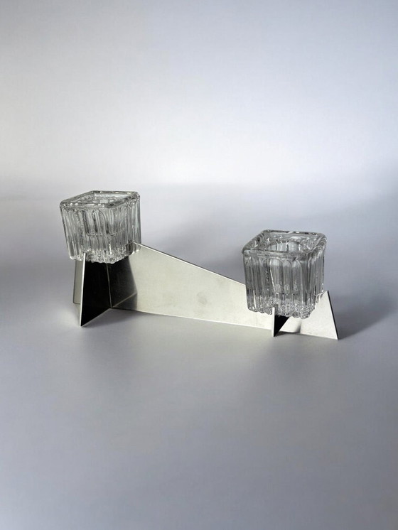 Image 1 of Jaques Adnet modernist art deco candle holders