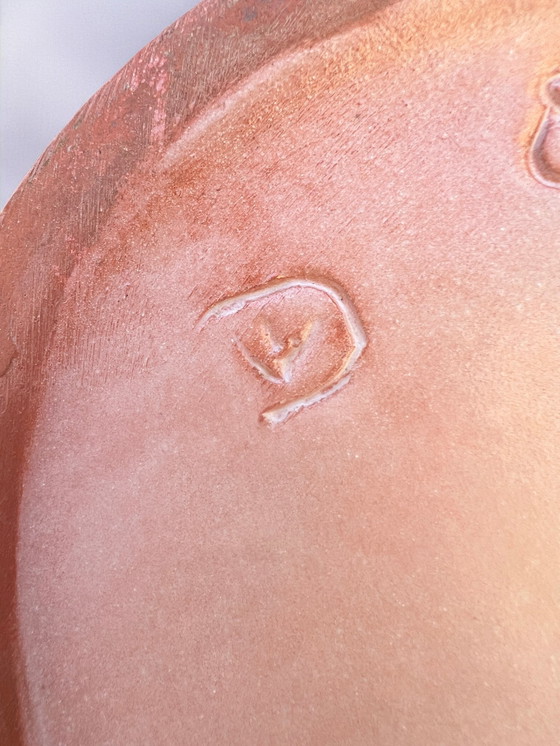 Image 1 of Fritz Van Daalen - Large floor vase, hand-painted in light pink with Japanese lady motif