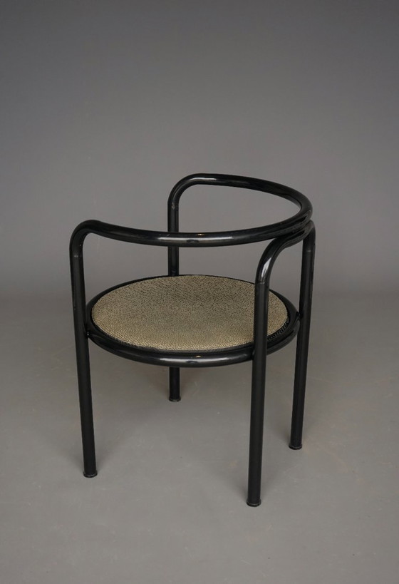 Image 1 of Juego de cuatro sillas negras 'Locus Solus' de Gae Aulenti para Poltronova, años 60