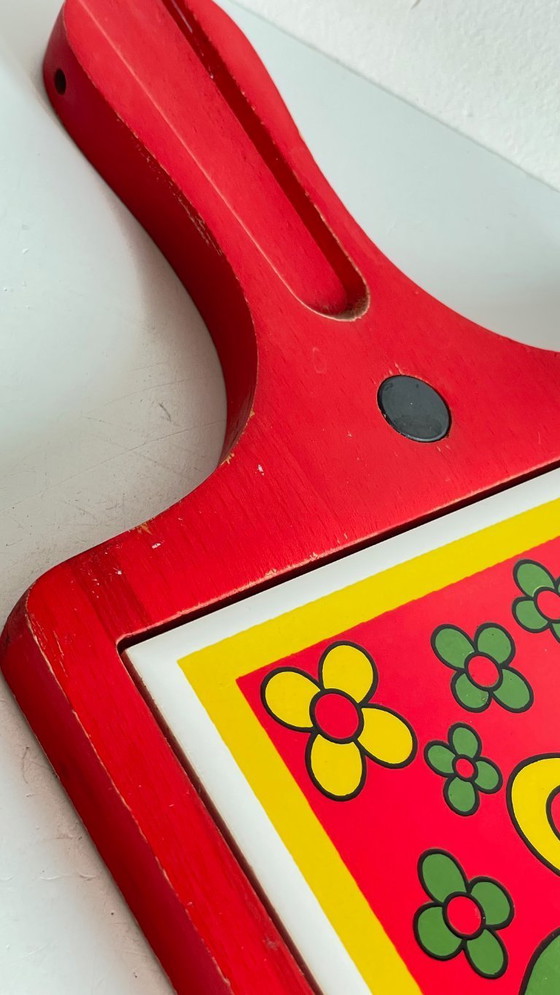 Image 1 of Vintage rode onderzetter