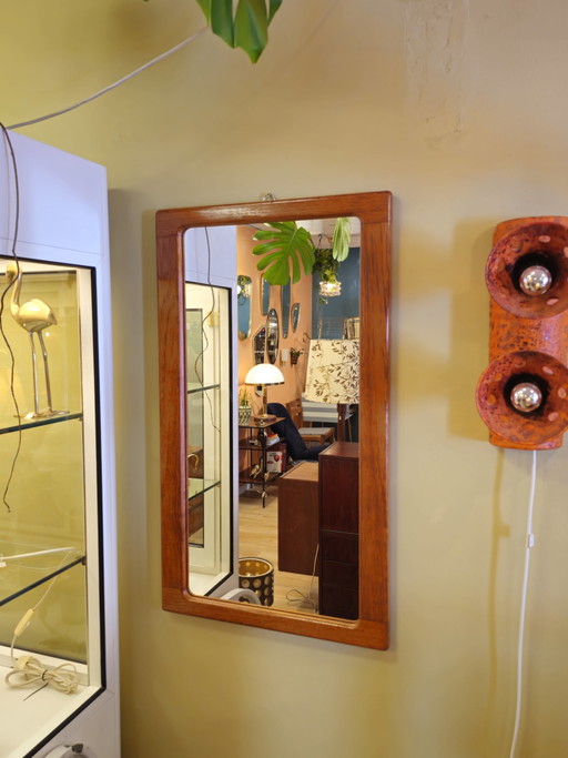 Specchio da parete vintage Silkeborg in teak, design danese.