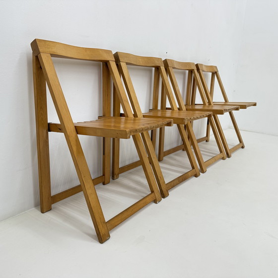 Image 1 of Set van 4 Aldo Jacober voor Alberto Bazzani klapstoelen, jaren 1960