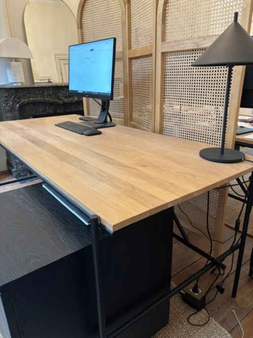 Schreibtisch Ethnicraft Oscar 170 cm x 80 cm Eiche natur – bureau, Metal, Wood