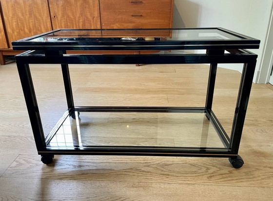 Mesa de centro de diseño Pierre Vandel Paris - carrito de bar, Mesas de centro, Vidrio, Aluminio, Negro (foto 2 de 10)