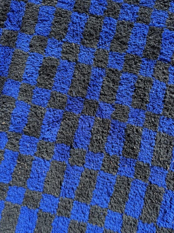 Image 1 of Tapis berbère marocain bleu 3 x 2 m