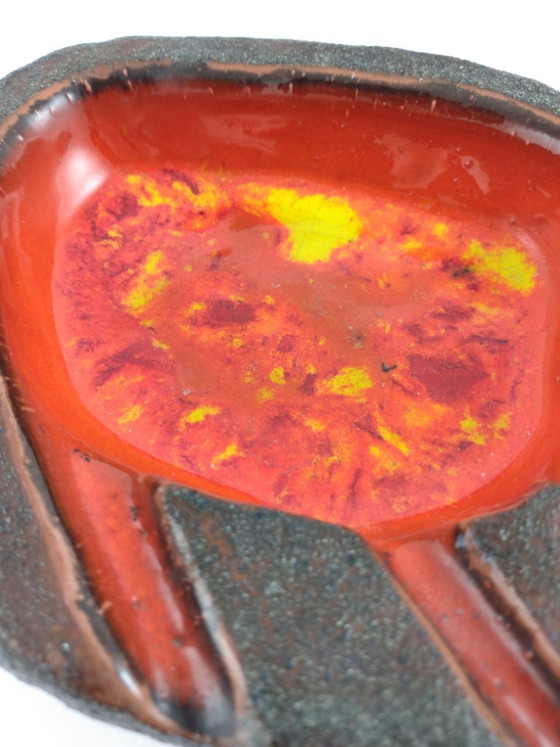 Cendrier Fat Lava rétro vintage rouge orange jaune – Accessoires de table, Ceramic (photo 5 of 7)