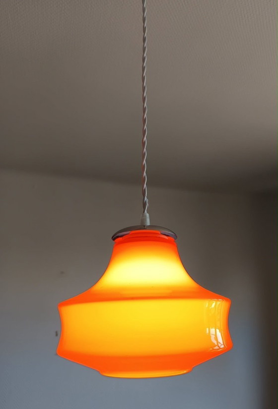 UFO Ruimtevaarttijdperk Oranje Hangende Decoratie 1970 – Hanglampen, Glass (photo 5 of 7)