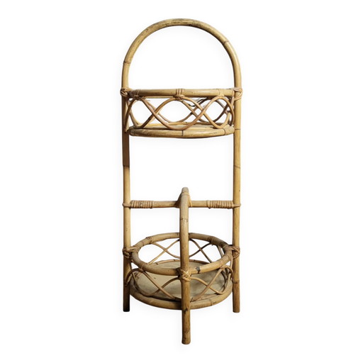 Carrello bar portatile in rattan