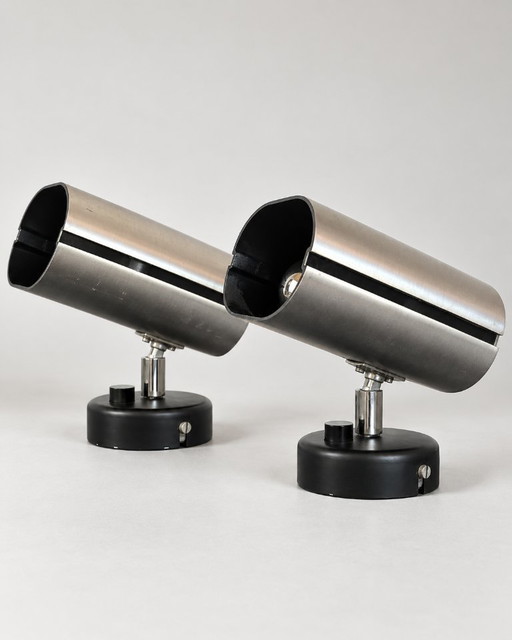 Set of 2 Vintage WILA Spotlights – Aluminium & Black – 1970s – spotjes (photo 2 of 9)