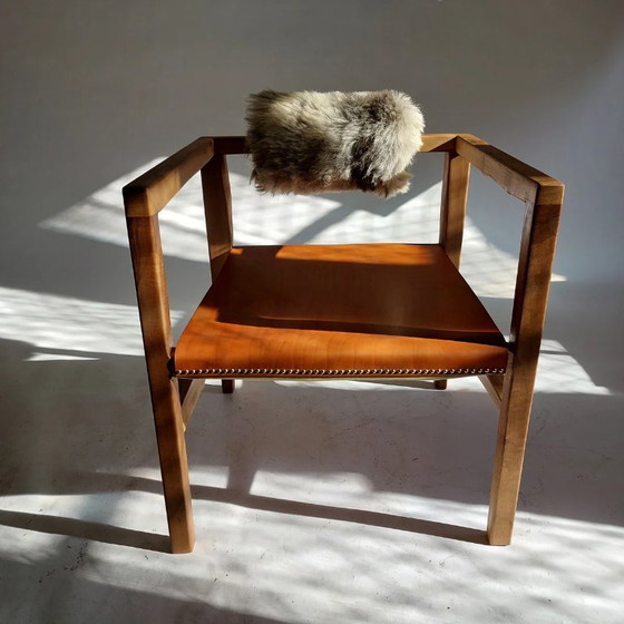 Image 1 of PUNKT Workshop Contemporary Sculptural Walnut Bar Stool – Adjustable Industrial Steel Base – One of a Kind