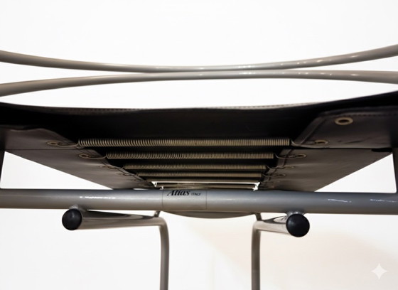 Image 1 of 3x Mario Botta – Latonda Stuhl für Alias, Italien, ca. 1987 (Version mit glattem Ledersitz, nicht perforiert)