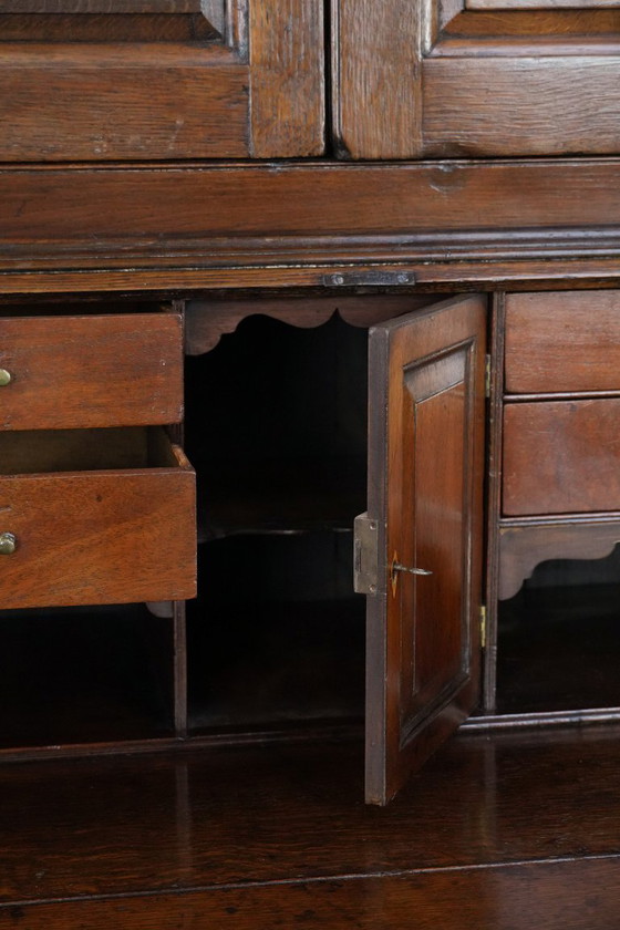 Image 1 of Antiek Engels 18e-eeuws bureau/secretaire met opstand/boekenkast